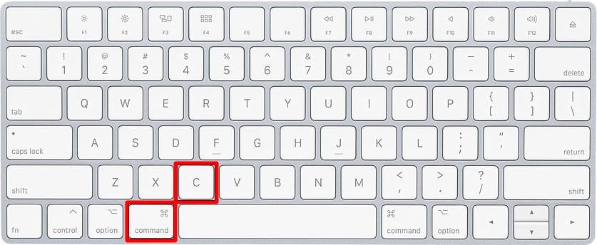Copy Keyboard shortcut Mac