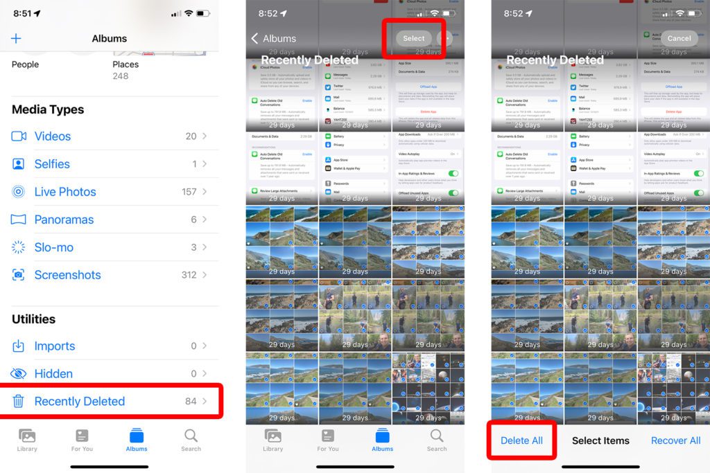 Delete Photos and Videos from your iPhone to free up space