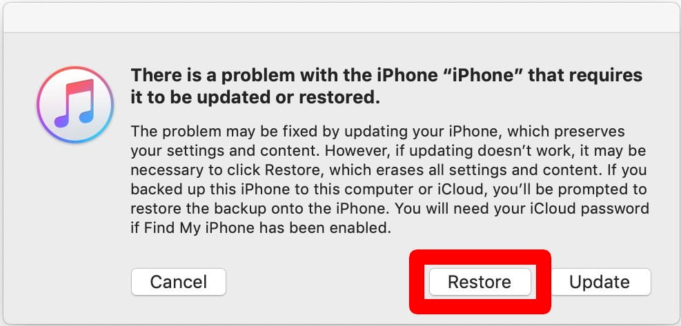 Restore iphone