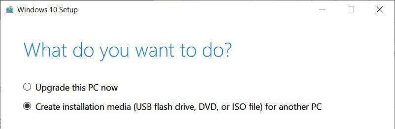 create installation media usb flash drive