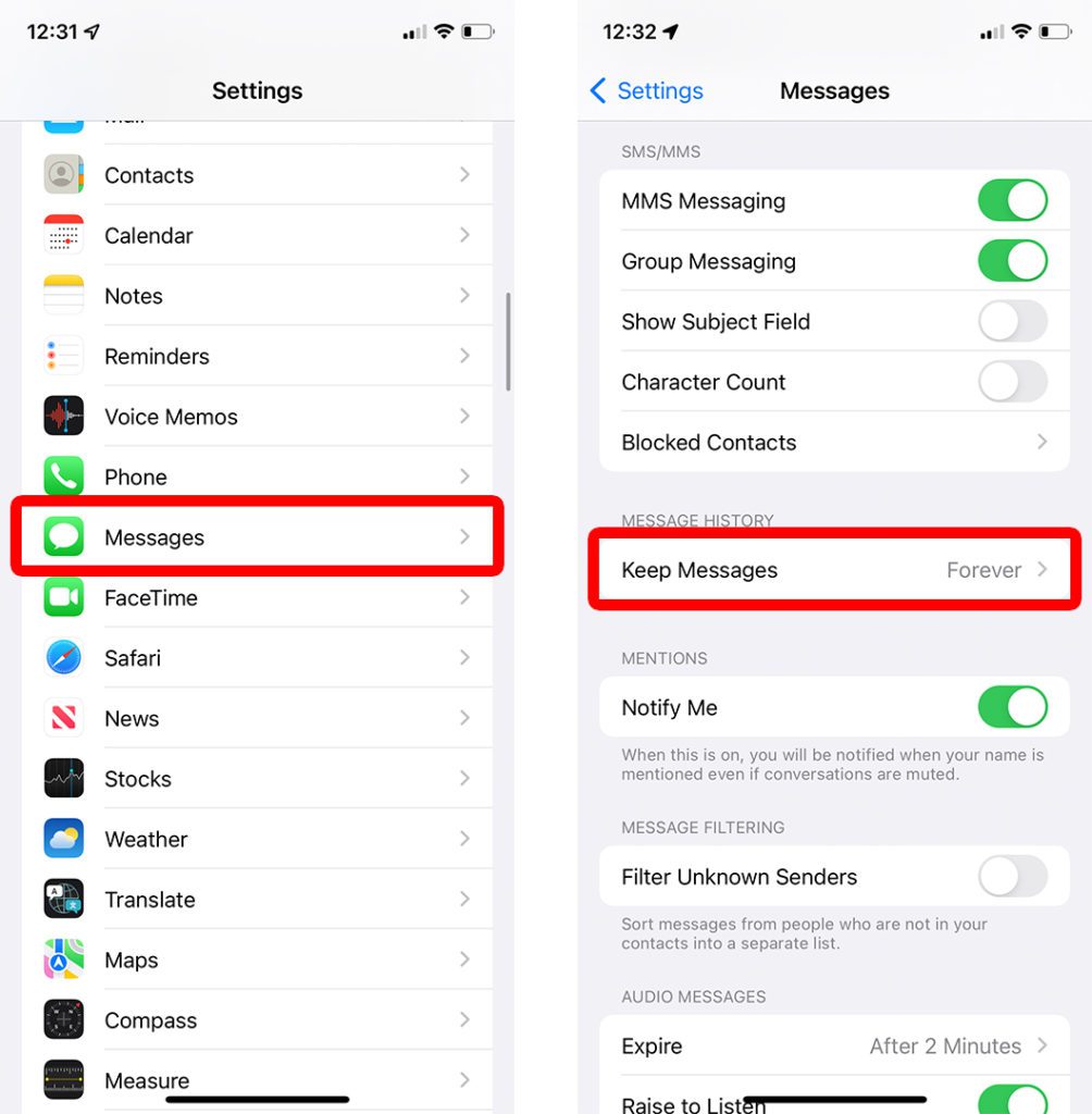 Automatically Delete Old Text Messages iphone free up space