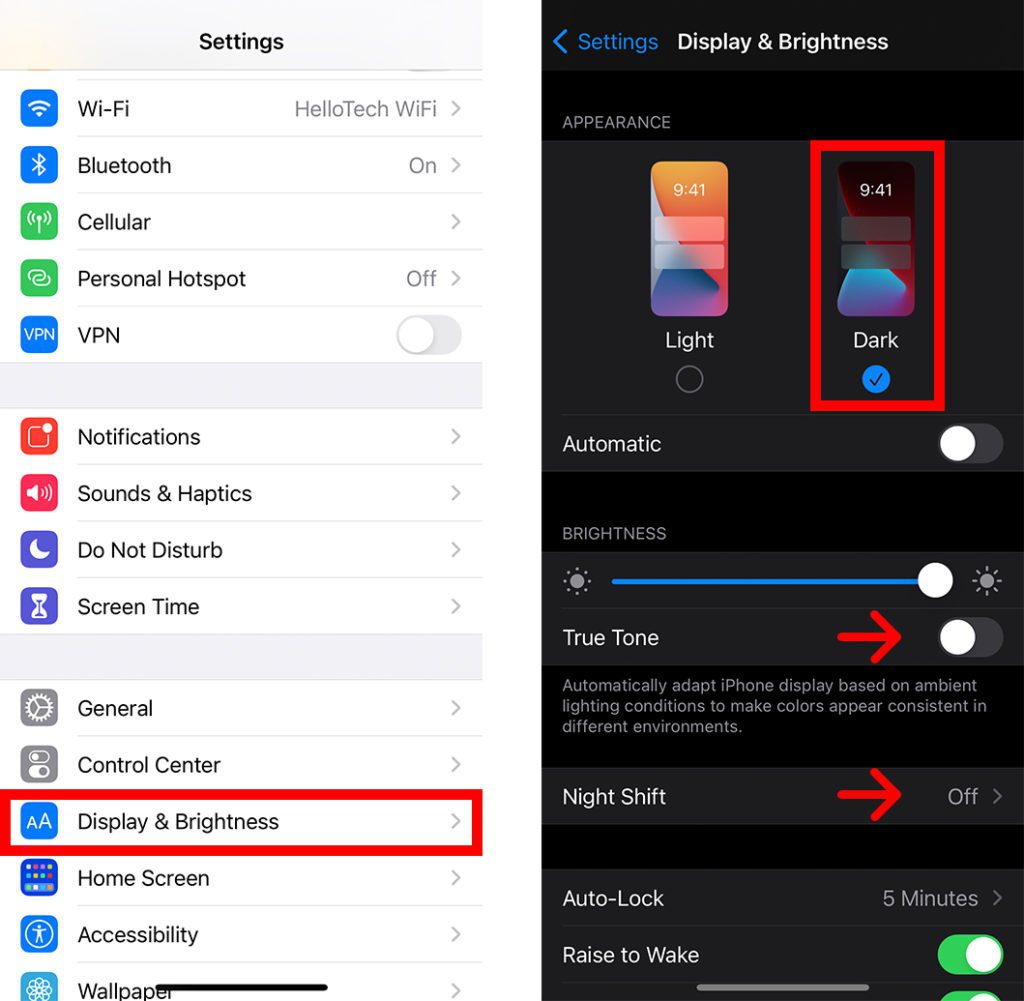 how to enable dark mode iphone