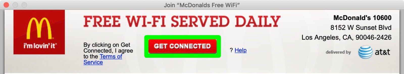 mac connect to mcdonalds wifi