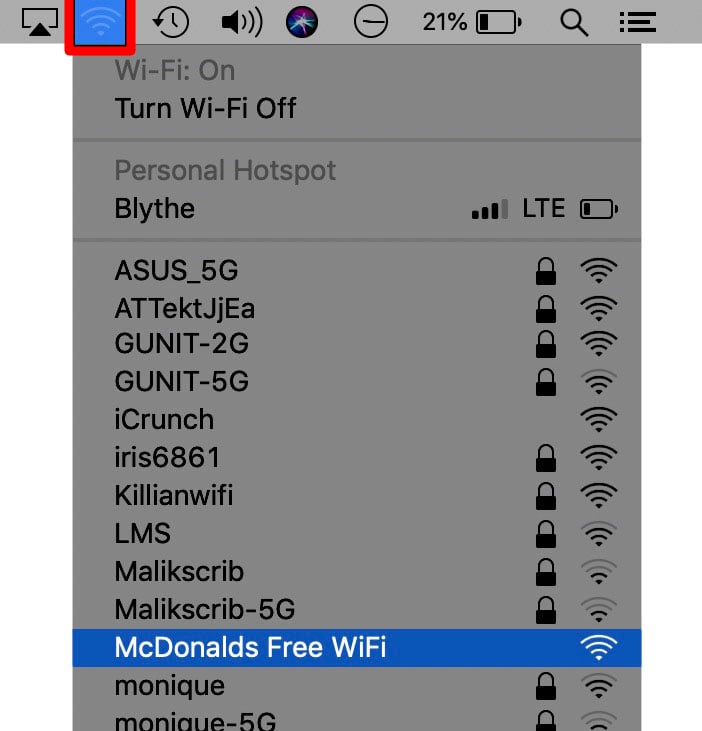 mac find mcdonalds wifi