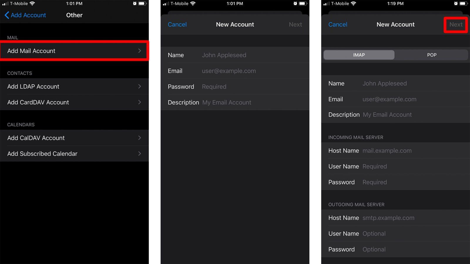 How to Manually Add Other Email Account to iPhone