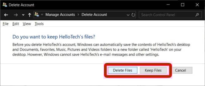 How to Delete an Administrator Account in Control Panel