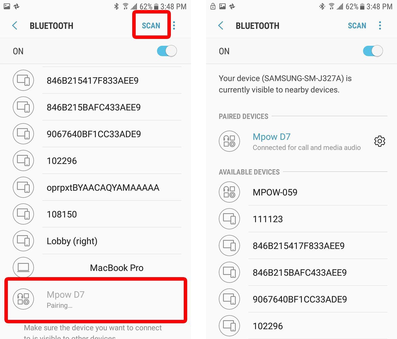 how to connect bluetooth handfrees with phone