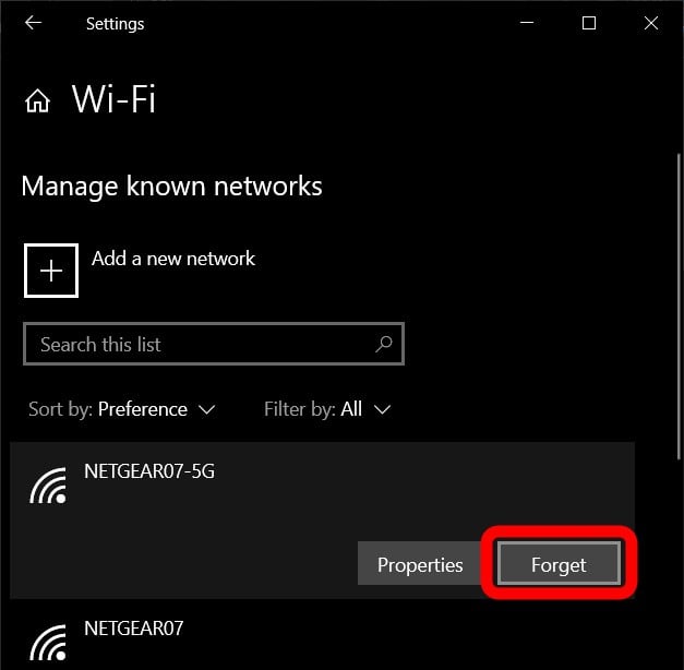 How to Forget a Network on Windows 10