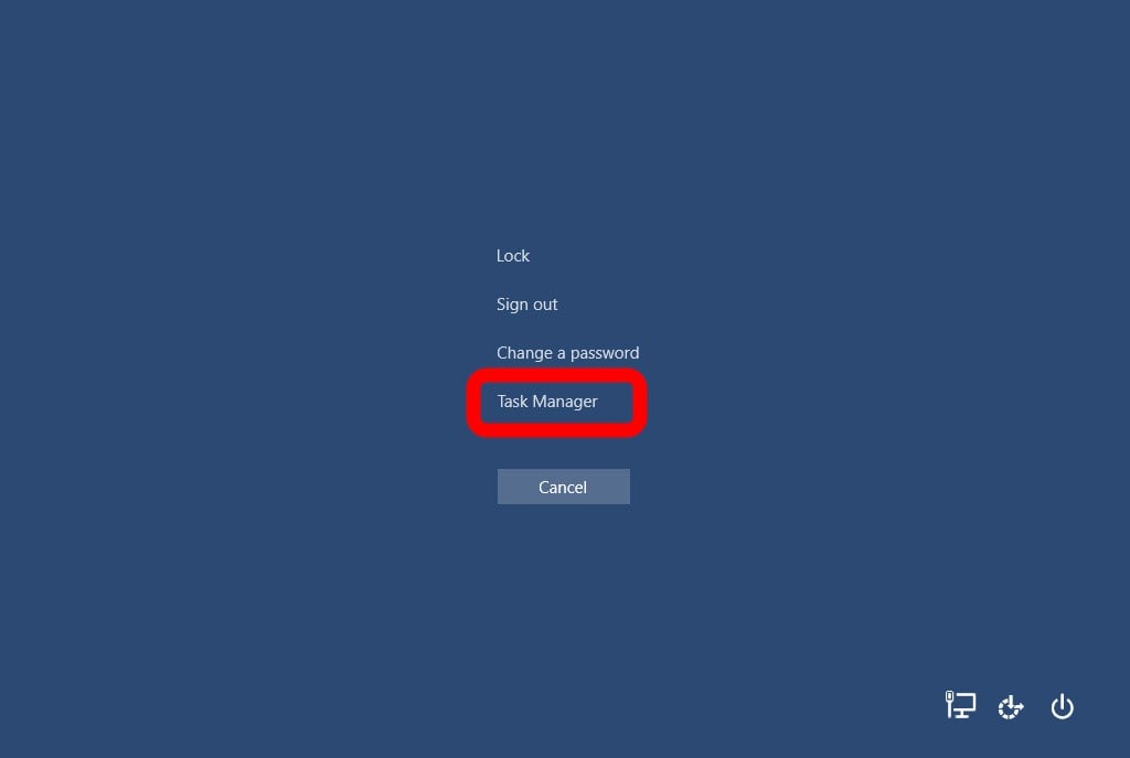 Windows 10 control alt delete screen task manager