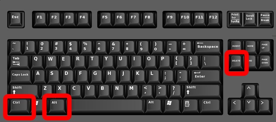 Windows keyboard ctrl alt delete