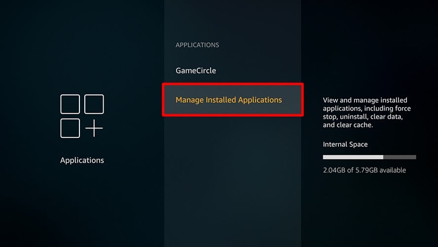 firestick applications manage installed applications