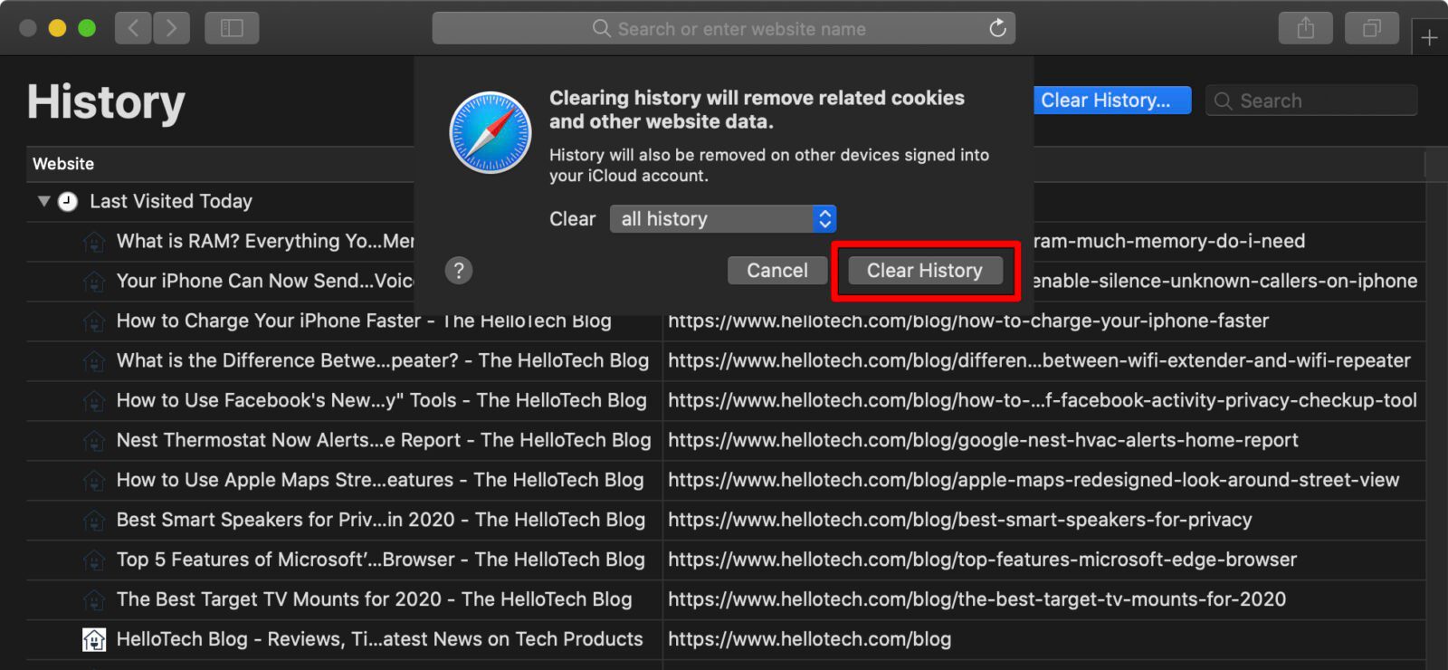 How To Clear History On Safari