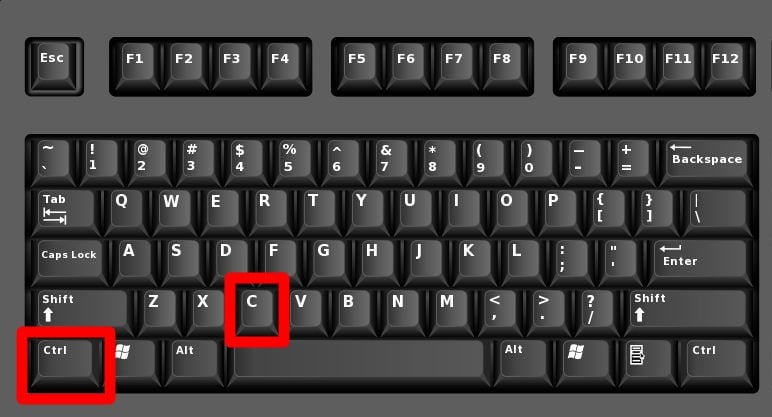windows 10 copy keyboard shortcut control c