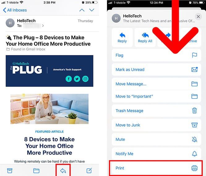 How to Print an Email from Your iPhone