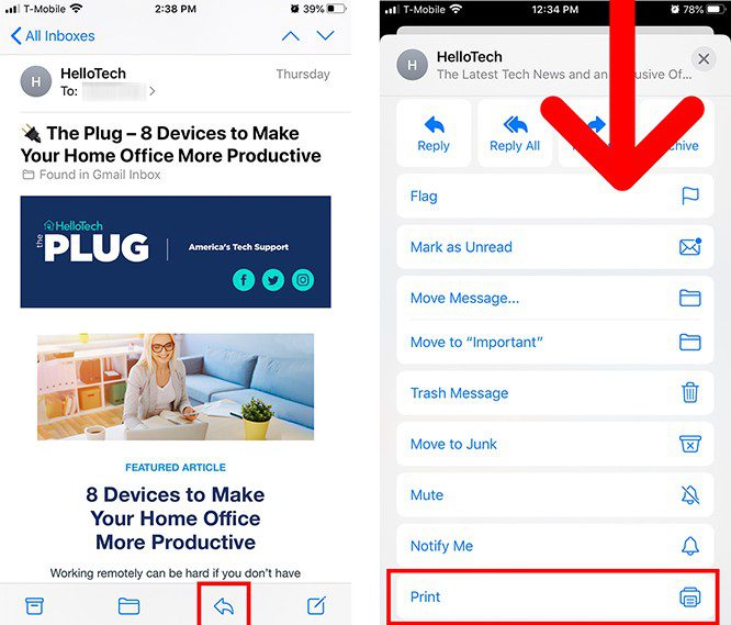 How to Print an Email from Your iPhone