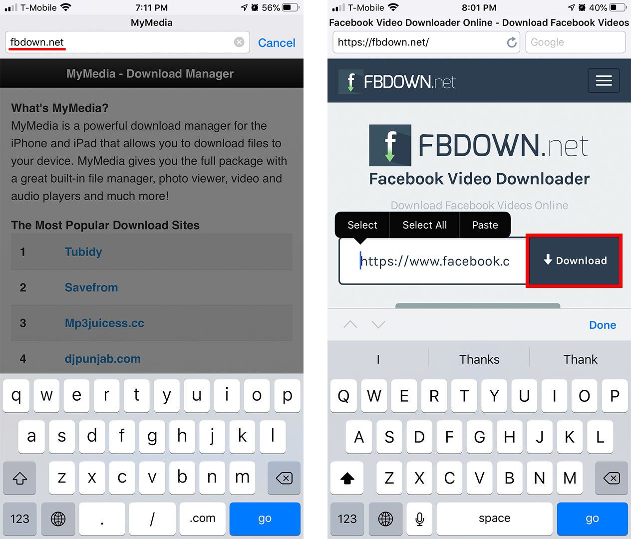 how to download videos from facebook to iphone