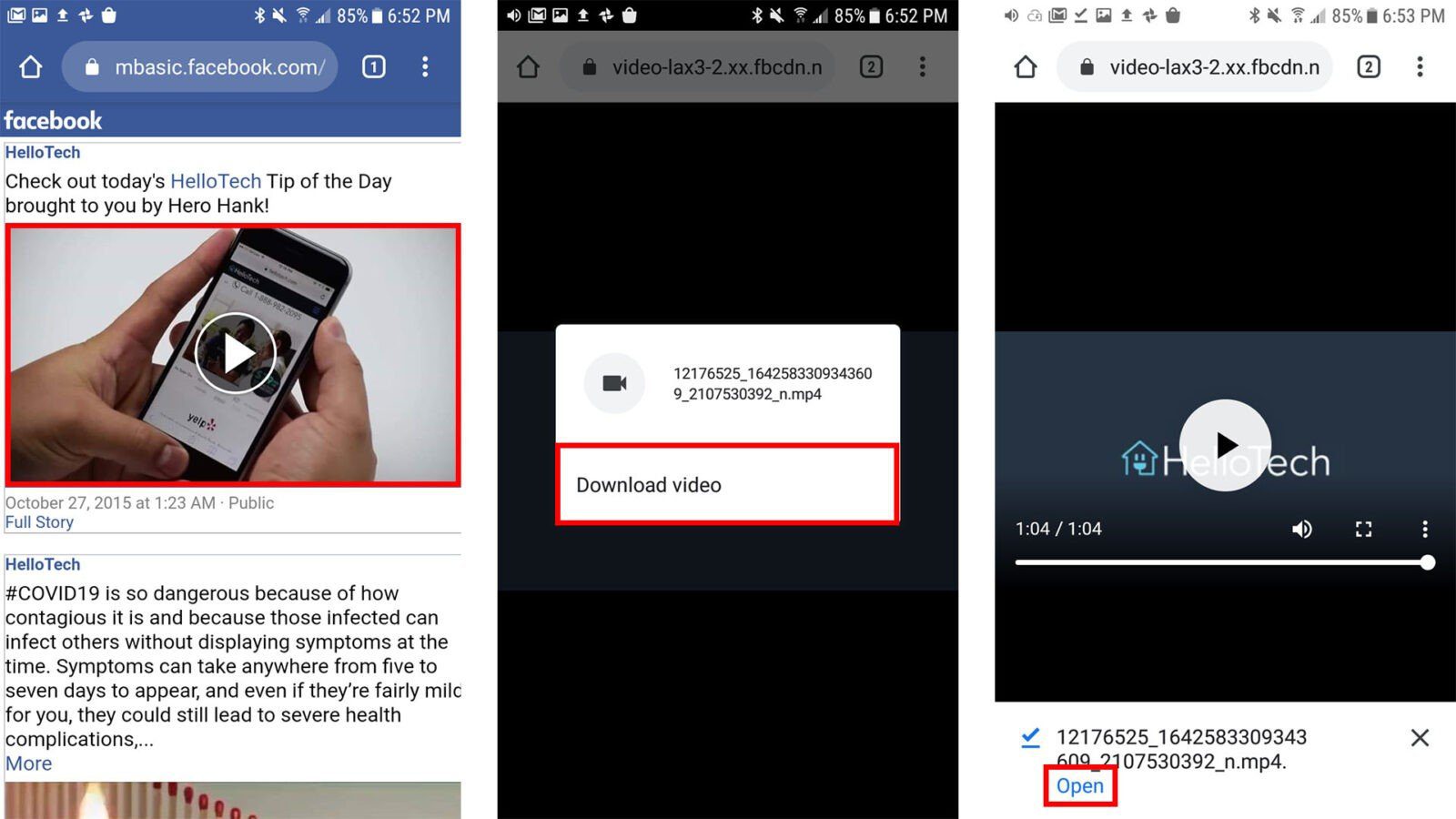 how to download videos from facebook to Android