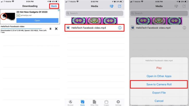 how to download videos from facebook to iphone