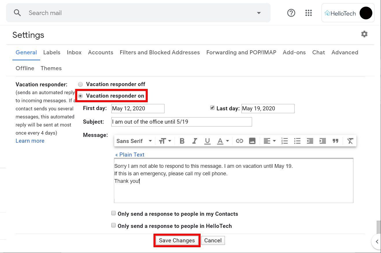 How to Set Up an Out of Office Reply in Gmail on Desktop