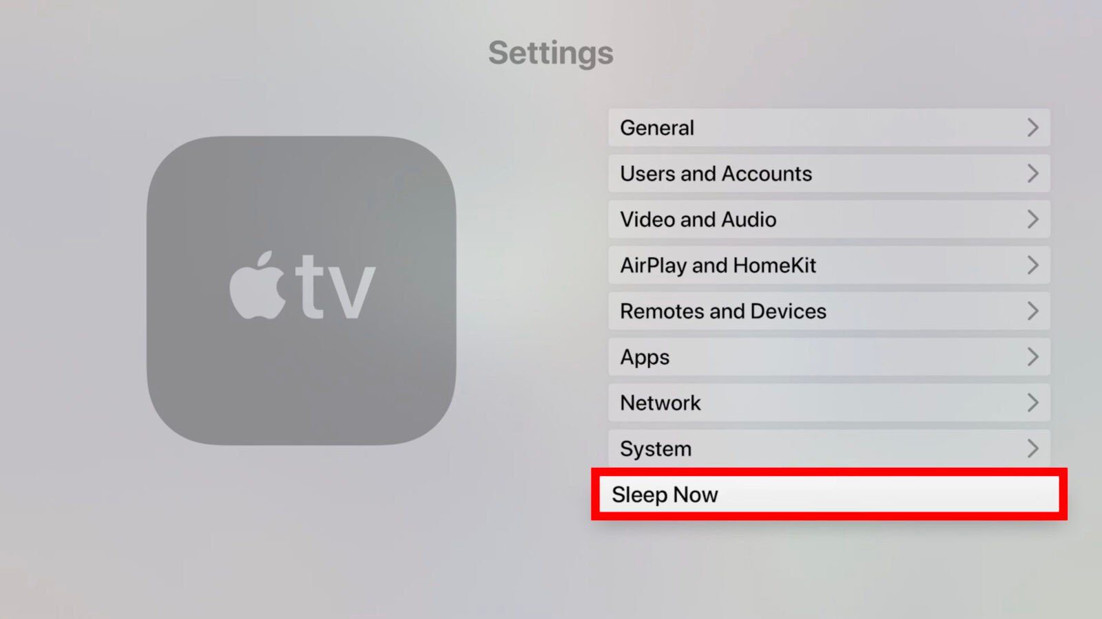 How to Turn Off Your Apple TV Via Settings