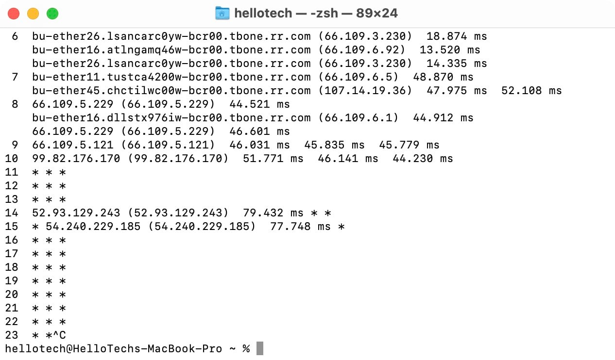 Common Traceroute Error Messages