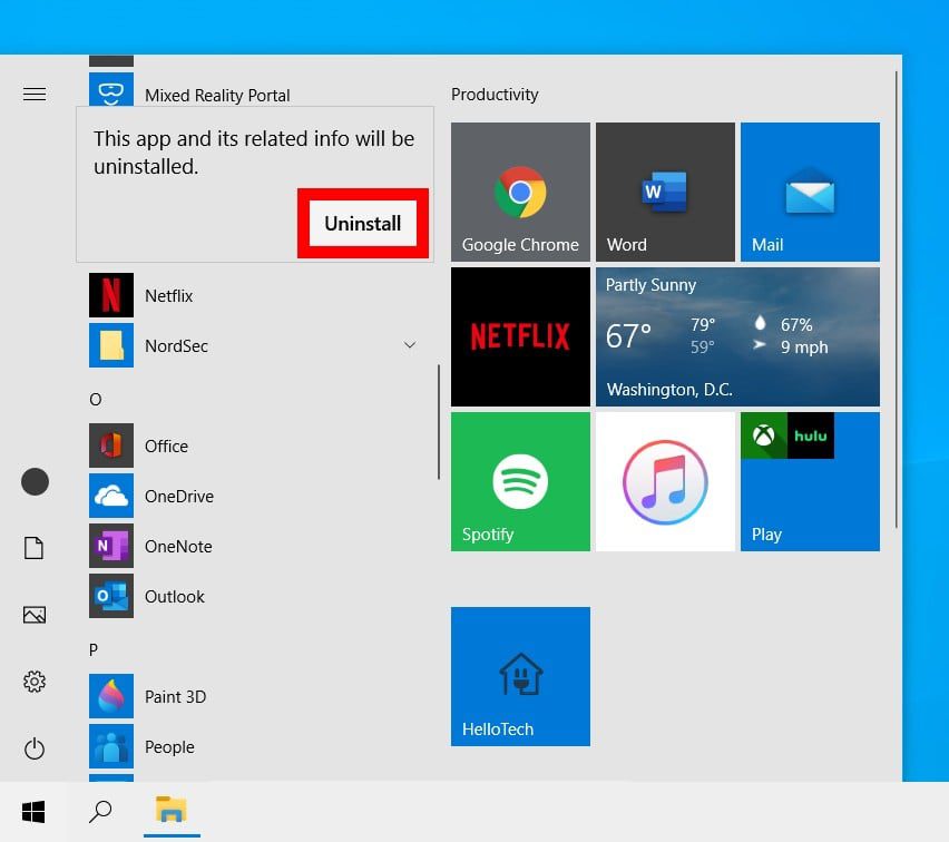 How to Uninstall Programs Using the Windows Start Menu