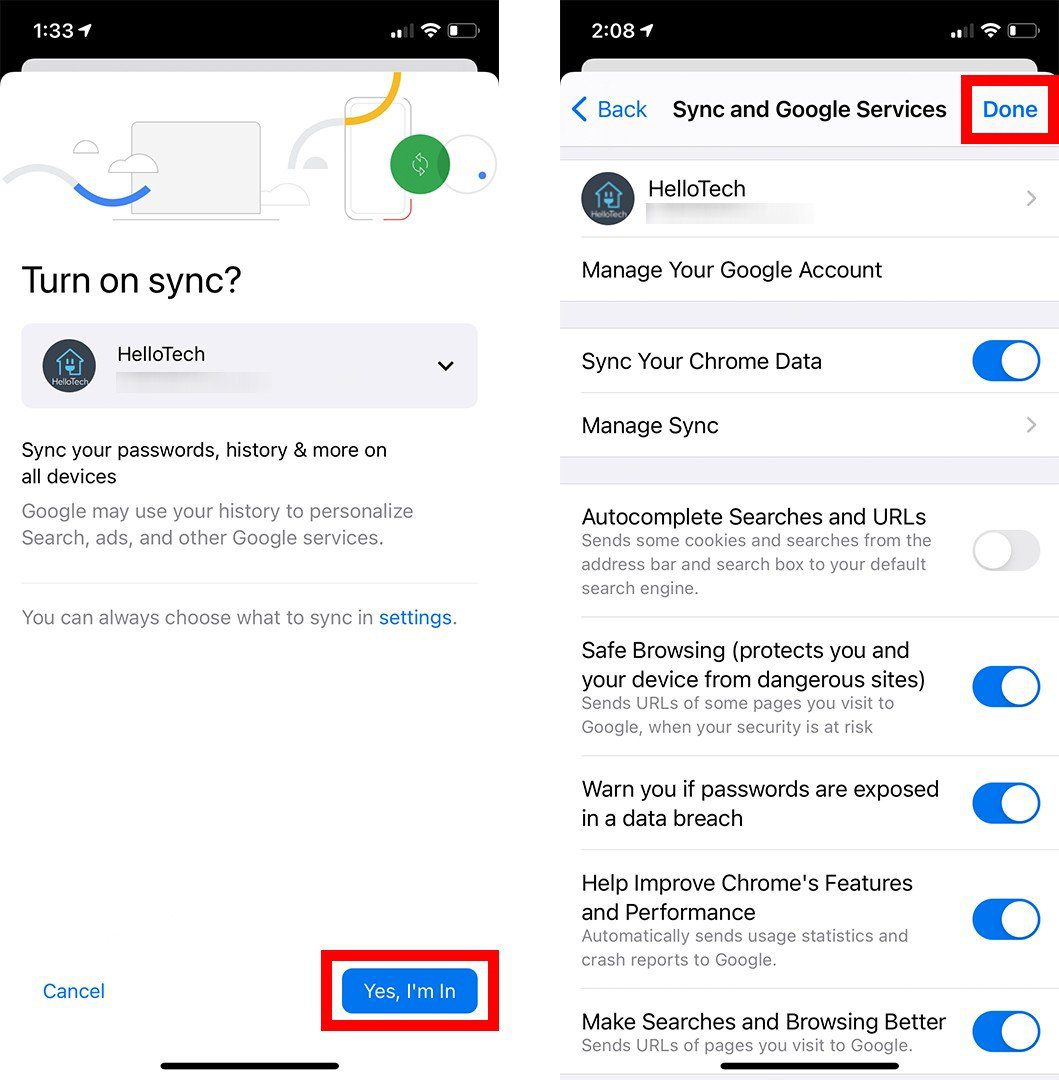 How to Turn on Chrome Sync on an iPhone or Android Device