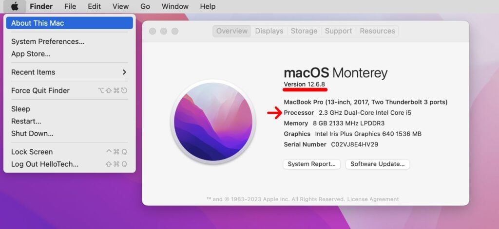 how to check macos