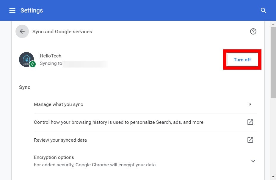 How to Turn Off Sync in Google Chrome