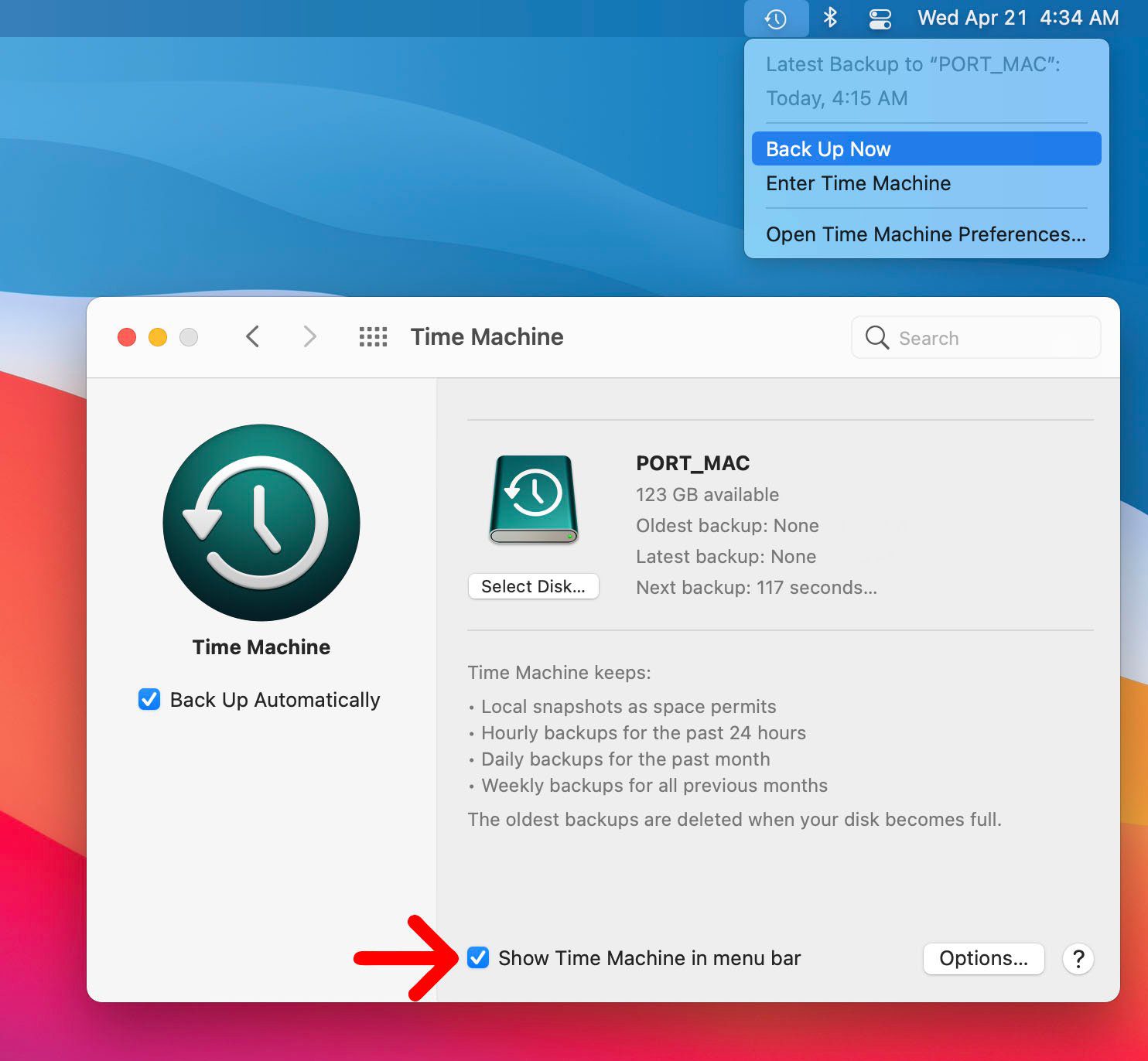 how to go back in time on mac