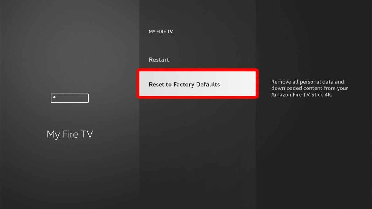 How to Factory Reset an Amazon Fire TV Stick Manually