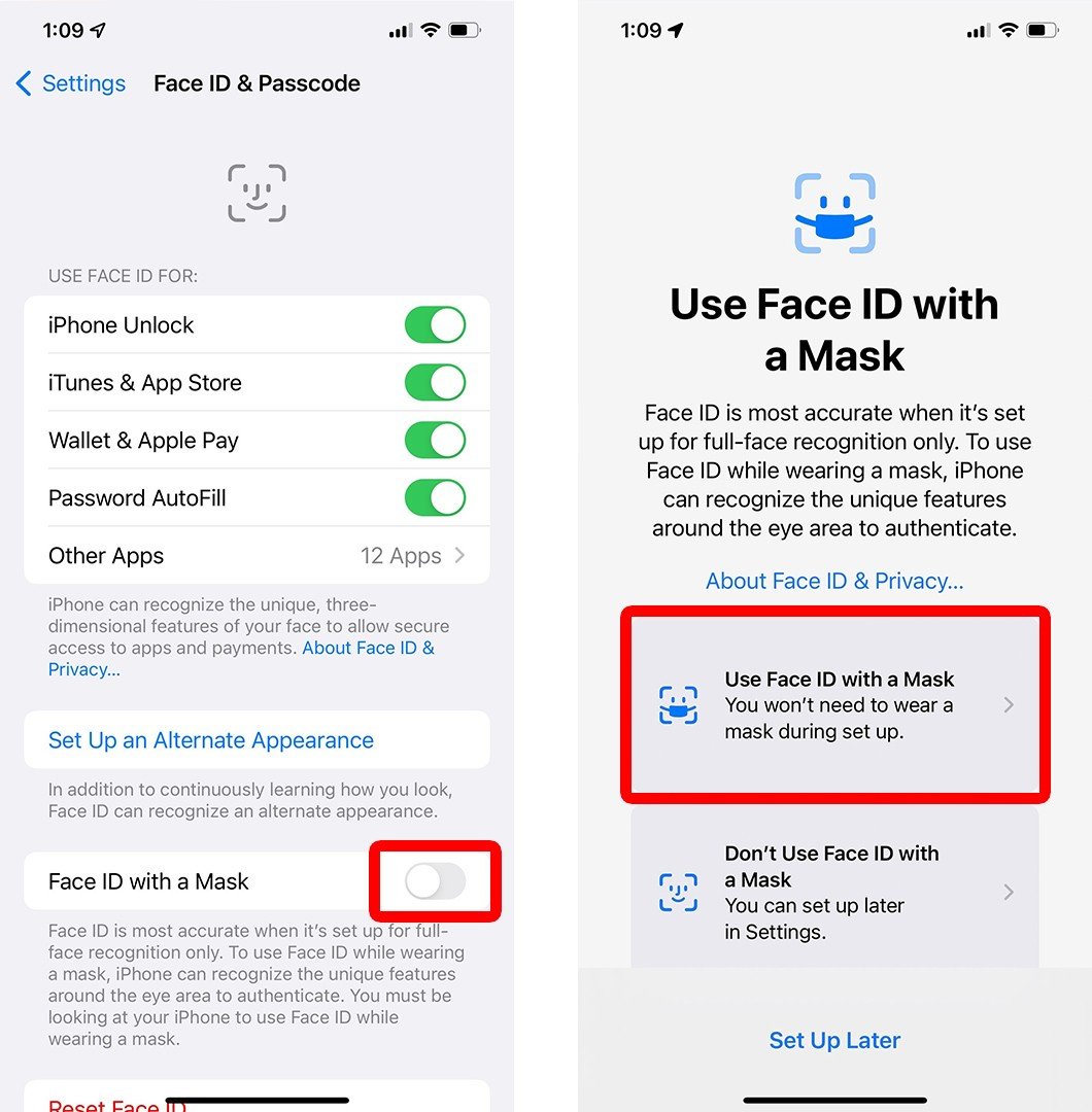how to unlock iphone with mask