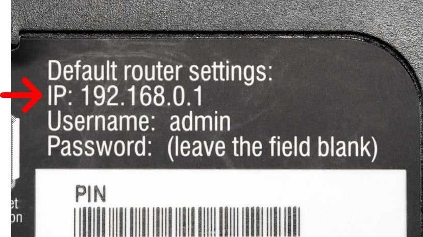 default router ip address