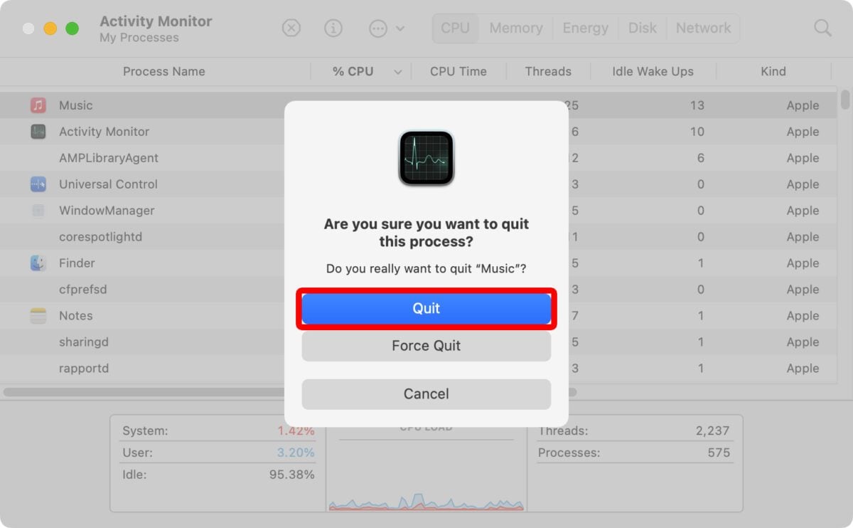 How to Force Quit From the Activity Monitor