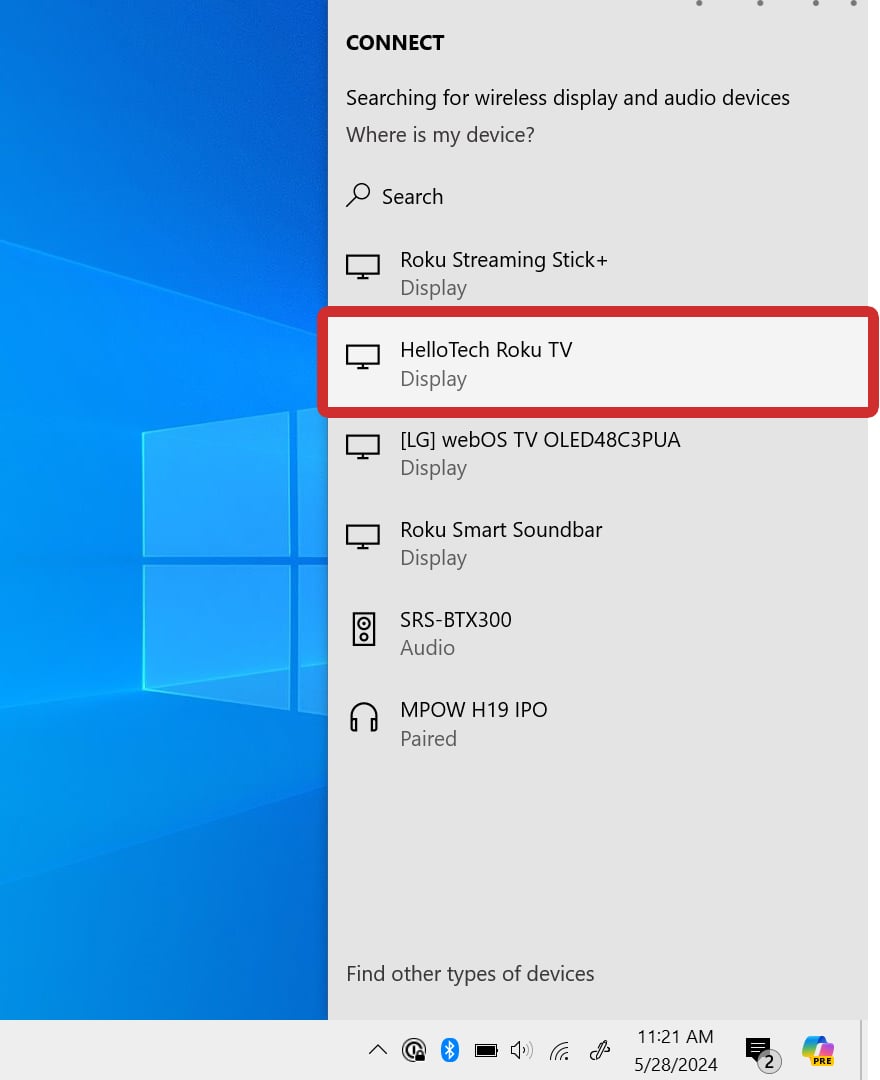 How to Cast Your Windows 10 PC to a TV