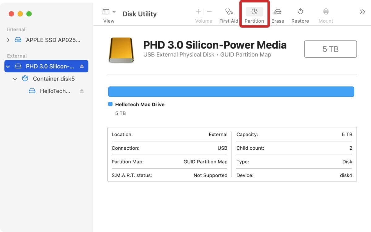 How to Partition an External Hard Drive on Mac